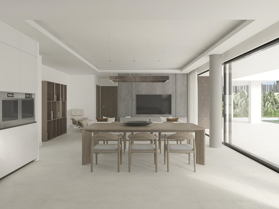 Small residential complex of spacious villas built on three levels and with beautiful open bright living areas and sea views.