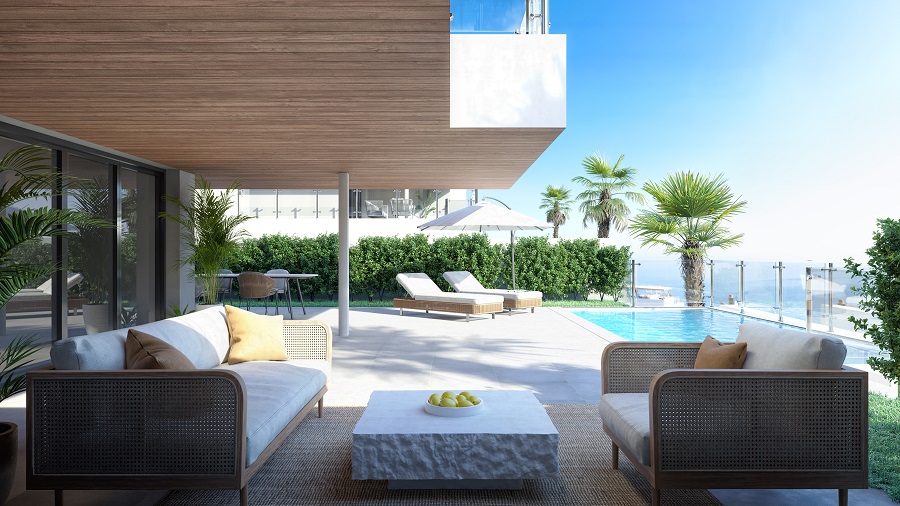 Nouveau projet à Nerja d’appartements de 2 et 3 chambres, vue imprenable sur la mer et piscine commune, terrain de padel, salle de sport et plus encore.