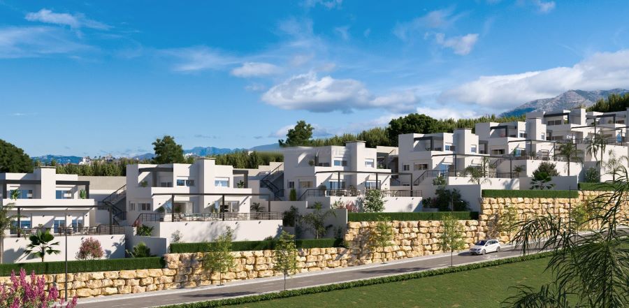 Villas de luxe avec des styles modernes dans l’urbanisation Balcones del Peñoncillo à Torrox Costa.