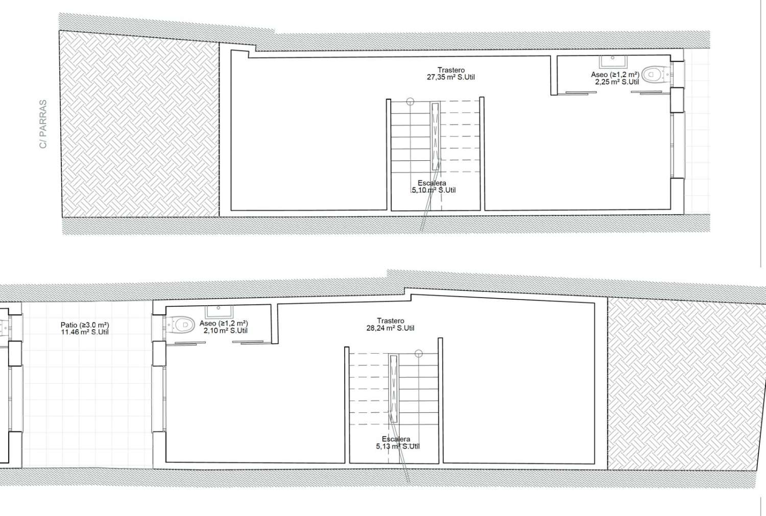 Unieke Kans, te koop grond met bouwproject en bouwvergunning om 2 huizen te bouwen in het centrum van Nerja.