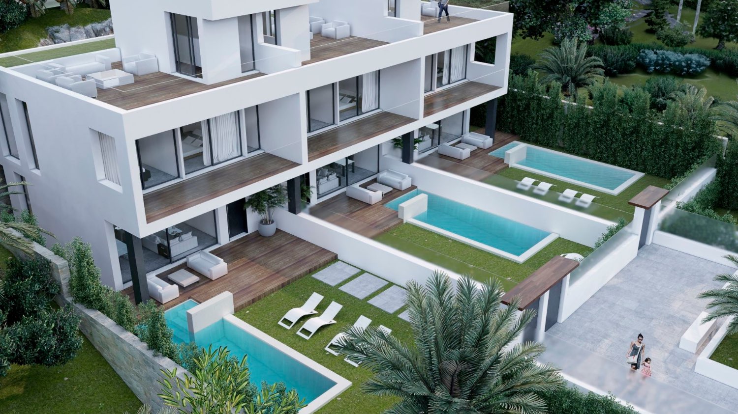 Prachtig nieuwbouw project met appartementen, duplex en geschakelde woningen op korte afstand van het Burriana strand en het centrum van Nerja