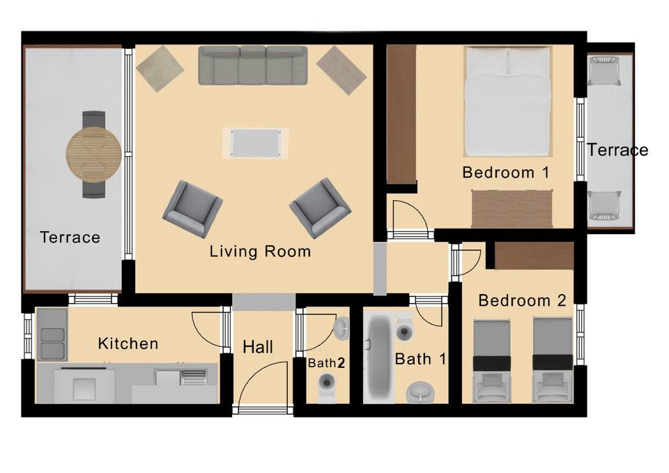 Precioso apartamento con amplia terraza y piscina comunitaria en la zona del Parador