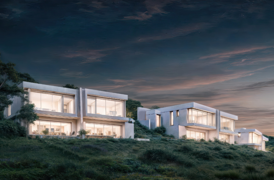 Geschakelde woningen met prachtig zeezicht en privézwembad in Lagos.