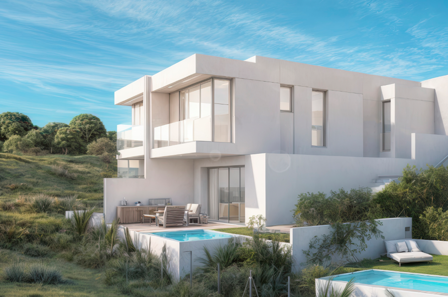 Geschakelde woningen met prachtig zeezicht en privézwembad in Lagos.