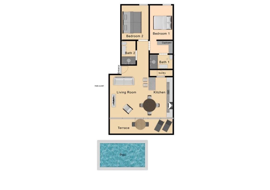 Modern appartement met gemeenschappelijk zwembad op steenworp afstand van de zee