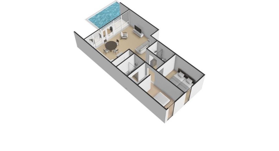 Modern appartement met gemeenschappelijk zwembad op steenworp afstand van de zee