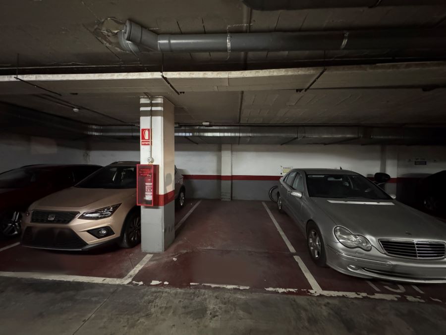 Parking space for sale in the covered car parking at the Balcón de Europa in Nerja.