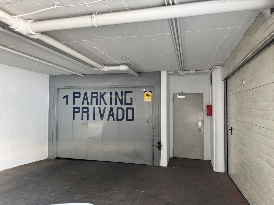 Parking space for sale in the covered car parking at the Balcón de Europa in Nerja.