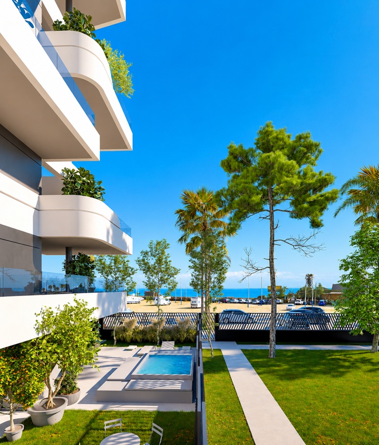 Luxe nieuwbouw project aan eerste lijn strand in Torre del Mar
