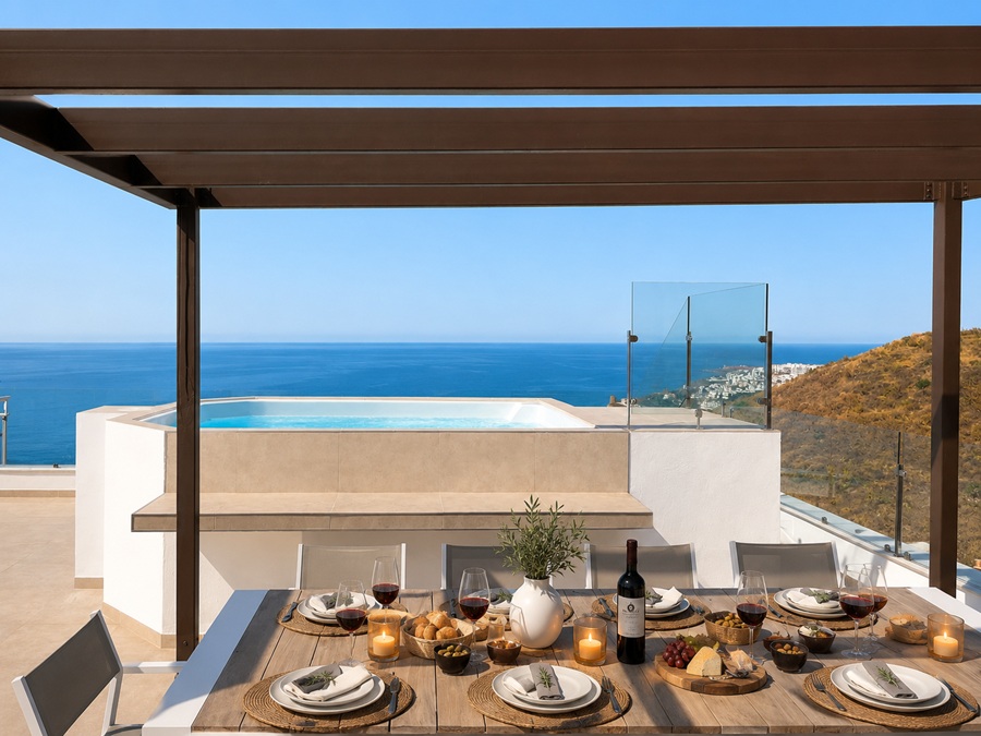 Exclusief penthouse met panoramisch zeezicht en vijfsterrenfaciliteiten in Bayview II, Nerja
